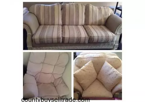 Couch chair with pillows and recliner